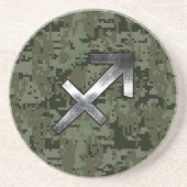 Sagittarius Zodiac-Symbol auf der grünen digitalen Sandstein Untersetzer (Vorne)