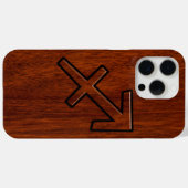 Sagittarius Zodiac Symbol auf Mahogany Holzdekorat Case-Mate iPhone Hülle (Rückseite (Horizontal))