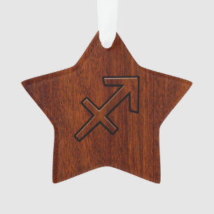 Sagittarius Zodiac Symbol auf Mahogany Holzdekorat Ornament