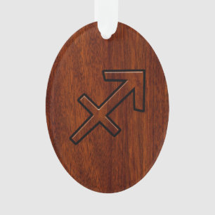 Sagittarius Zodiac Symbol auf Mahogany Holzdekorat Ornament