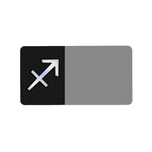 Sagittarius Zodiac Symbol auf schwarzer Schlangenh Adressaufkleber (Vorne)