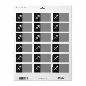 Sagittarius Zodiac Symbol auf schwarzer Schlangenh Adressaufkleber (Vorne)