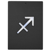 Sagittarius Zodiac Symbol auf schwarzer Schlangenh Klemmbrett (Rückseite)