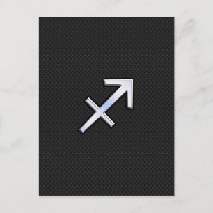 Sagittarius Zodiac Symbol auf schwarzer Schlangenh Postkarte
