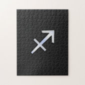 Sagittarius Zodiac Symbol auf schwarzer Schlangenh Puzzle (Vertikal)