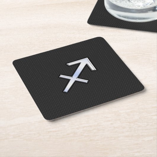 Sagittarius Zodiac Symbol auf schwarzer Schlangenh Rechteckiger Pappuntersetzer (angewinkelt)