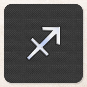 Sagittarius Zodiac Symbol auf schwarzer Schlangenh Rechteckiger Pappuntersetzer
