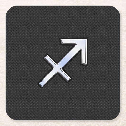 Sagittarius Zodiac Symbol auf schwarzer Schlangenh Rechteckiger Pappuntersetzer (Vorderseite)