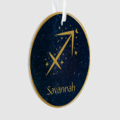 Sagittarius Zodiac-Symbol goldene Sterne personali Ornament (Vorderseite)