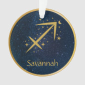 Sagittarius Zodiac-Symbol goldene Sterne personali Ornament (Vorderseite)