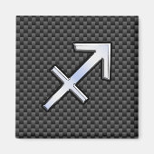 Sagittarius Zodiac Symbol Kohlefaser Magnet (Vorne)