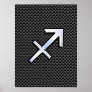Sagittarius Zodiac Symbol Kohlefaser Poster