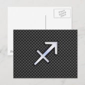 Sagittarius Zodiac Symbol Kohlefaser Postkarte (Vorne/Hinten)