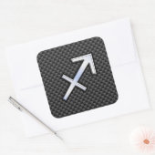 Sagittarius Zodiac Symbol Kohlefaser Quadratischer Aufkleber (Umschlag)