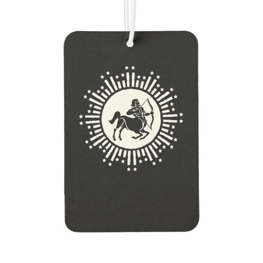 Sagittarius Zodiac-Symbol mit Sternexplosion Autolufterfrischer (Rückseite)