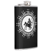 Sagittarius Zodiac-Symbol mit Sternexplosion Flachmann (Rechts)