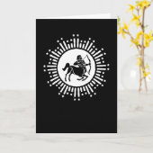 Sagittarius Zodiac-Symbol mit Sternexplosion Karte (Gelbe Blume)