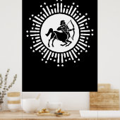 Sagittarius Zodiac-Symbol mit Sternexplosion Poster (Küche)