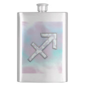 Sagittarius Zodiac Symbol Mutter von Pearl Style Flachmann (Vorderseite)
