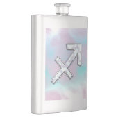 Sagittarius Zodiac Symbol Mutter von Pearl Style Flachmann (Rechts)