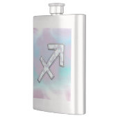 Sagittarius Zodiac Symbol Mutter von Pearl Style Flachmann (Links)