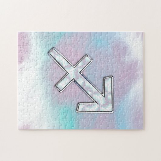 Sagittarius Zodiac Symbol Mutter von Pearl Style Puzzle (Horizontal)