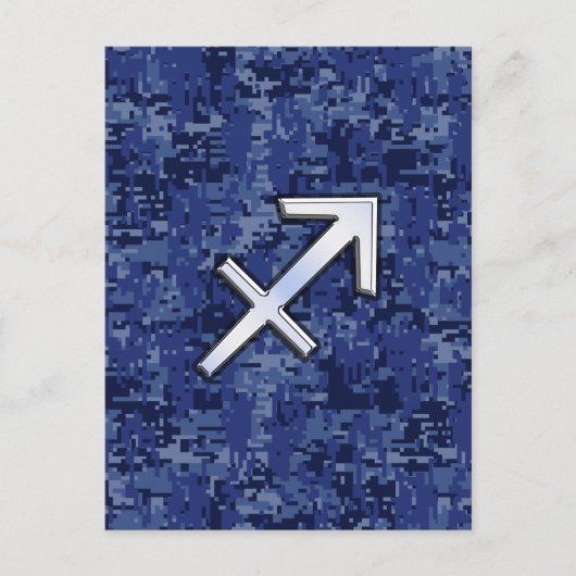 Sagittarius Zodiac Symbol NavyDigital Camouflage Postkarte (Vorderseite)