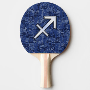 Sagittarius Zodiac Symbol NavyDigital Camouflage Tischtennis Schläger