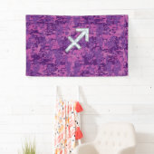 Sagittarius Zodiac Symbol Pink Digital Camouflage Banner (Insitu)