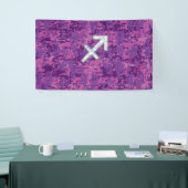 Sagittarius Zodiac Symbol Pink Digital Camouflage Banner (Messeveranstaltung)