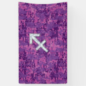 Sagittarius Zodiac Symbol Pink Digital Camouflage Banner (Vertikal)