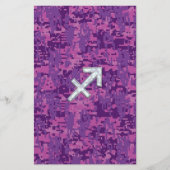Sagittarius Zodiac Symbol Pink Digital Camouflage Briefpapier (Vorderseite)