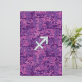 Sagittarius Zodiac Symbol Pink Digital Camouflage Briefpapier (Stehend Vorderseite)