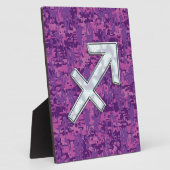 Sagittarius Zodiac Symbol Pink Digital Camouflage Fotoplatte (Seite)
