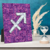 Sagittarius Zodiac Symbol Pink Digital Camouflage Fotoplatte (Seite)