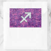 Sagittarius Zodiac Symbol Pink Digital Camouflage Rechteckiger Aufkleber (Tasche)