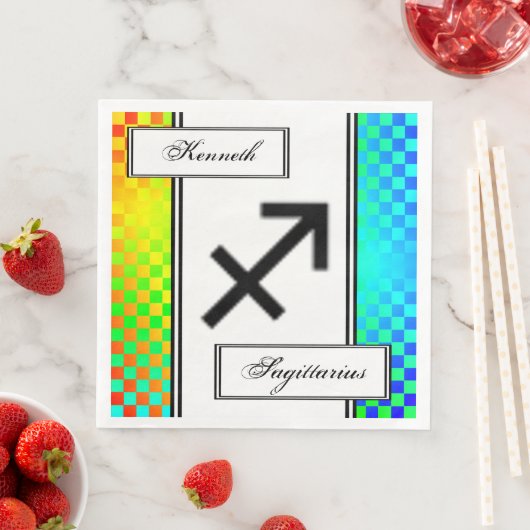 Sagittarius Zodiac Symbol Stand von Kenneth Yoncic Serviette (Beispiel)