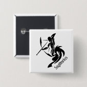 Sagittarius Zodiac Symbol und Zeichen Button (Vorne & Hinten)
