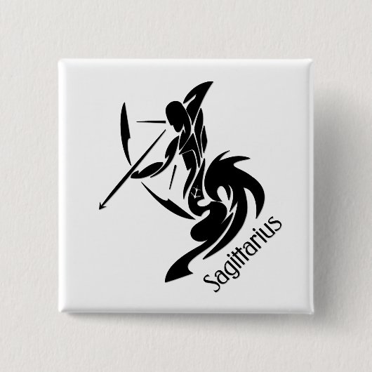 Sagittarius Zodiac Symbol und Zeichen Button (Vorderseite)