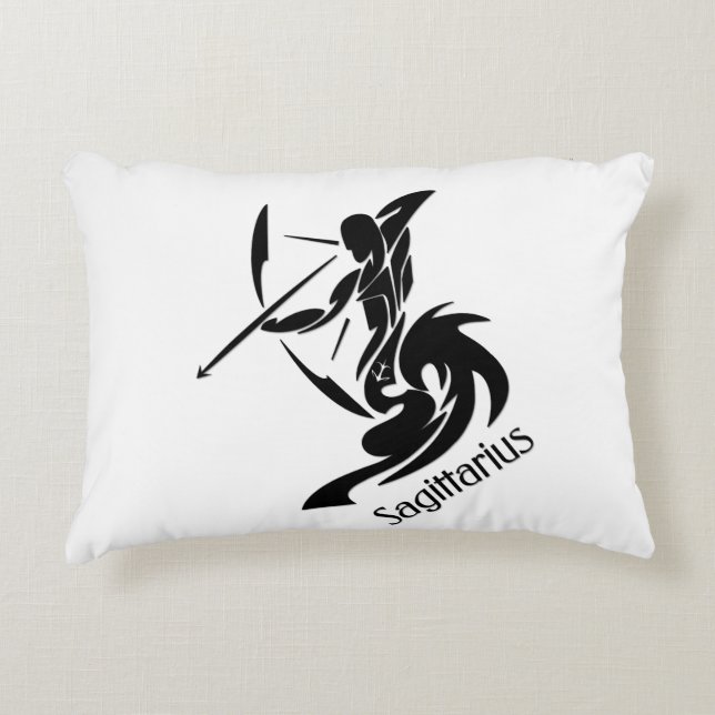 Sagittarius Zodiac Symbol und Zeichen Dekokissen (Vorderseite)