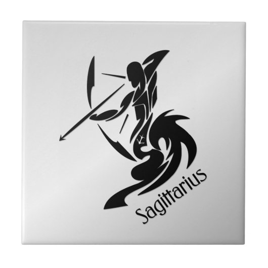 Sagittarius Zodiac Symbol und Zeichen Fliese (Vorderseite)