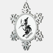 Sagittarius Zodiac Symbol und Zeichen Schneeflocken Zinn-Ornament (Rechts)