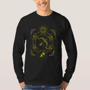 Sagittarius Zodiac und Sun Metatron Cube Astrologi T-Shirt