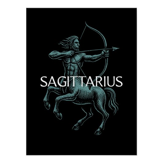 Sagittarius Zodiac – Vintage Centaur Archer  Poster (Vorderseite)
