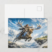 Sagittarius Zodiac with Warrior Riding a Majestic  Postkarte (Vorne/Hinten)