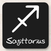 Sagittarius Zodiac-Zeichen auf schwarzem Hintergru Getränkeuntersetzer (Vorderseite)