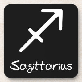 Sagittarius Zodiac-Zeichen auf schwarzem Hintergru Getränkeuntersetzer