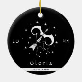 Sagittarius Zodiac-Zeichen-Horoskop Symbol Jahr Keramik Ornament (Hinten)