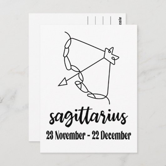 Sagittarius, Zodiac-Zeichen Postkarte (Vorne/Hinten)