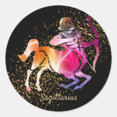 Sagittarius - Zodiac-Zeichen Runder Aufkleber (Vorderseite)